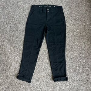 White House Black Market The Straight Crop Black Cargo Pant, Size 4